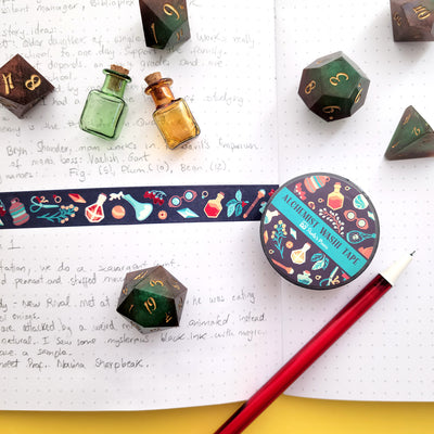 Alchemist Washi Tape - Geeky merchandise for people who play D&D - Merch to wear and cute accessories and stationery Paola's Pixels