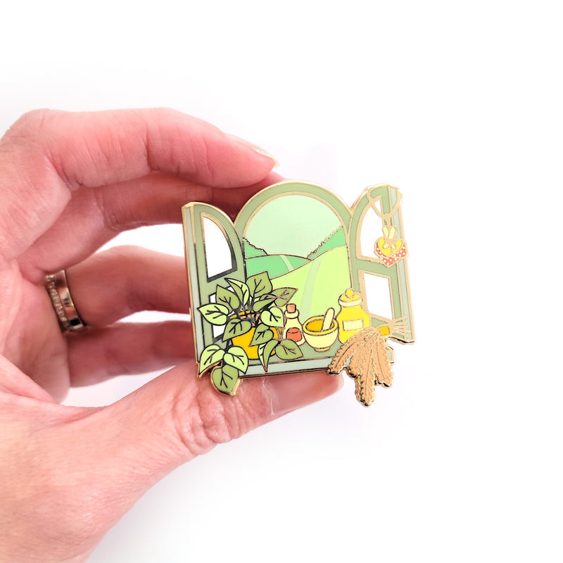 Seconds Sale! The Alchemist Window Pin - Geeky merchandise for people who play D&D - Merch to wear and cute accessories and stationery Paola&