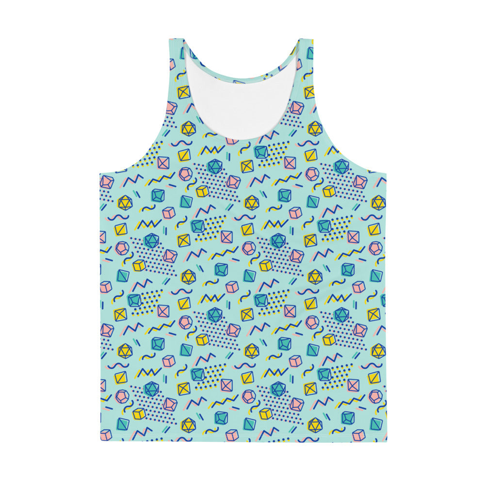 90s Dice Tank Top - Geeky merchandise for people who play D&D - Merch to wear and cute accessories and stationery Paola's Pixels