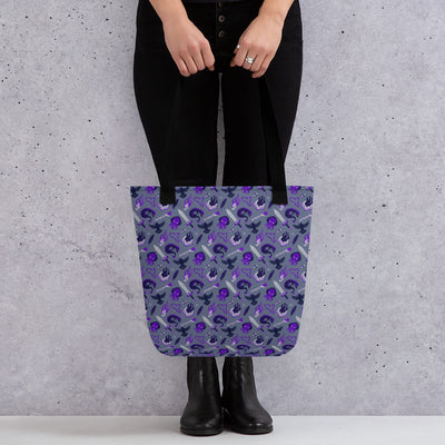Warlock Tote Bag - Geeky merchandise for people who play D&D - Merch to wear and cute accessories and stationery Paola's Pixels
