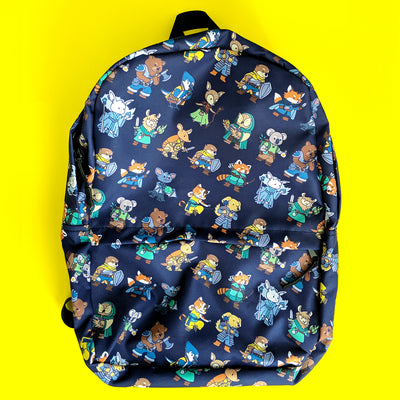 Animal Party Backpack - Geeky merchandise for people who play D&D - Merch to wear and cute accessories and stationery Paola's Pixels