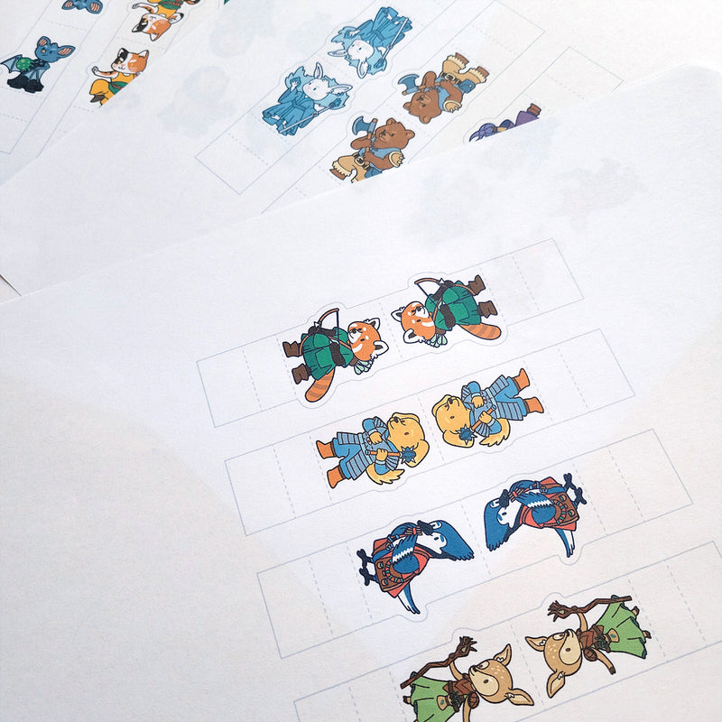 Animal Party Paper Minis - Geeky merchandise for people who play D&D - Merch to wear and cute accessories and stationery Paola&