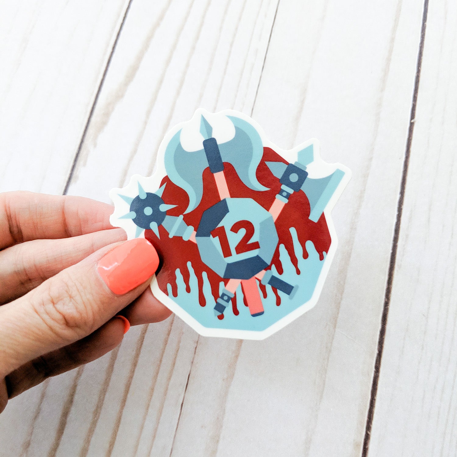 Barbarian Sticker - Geeky merchandise for people who play D&D - Merch to wear and cute accessories and stationery Paola's Pixels