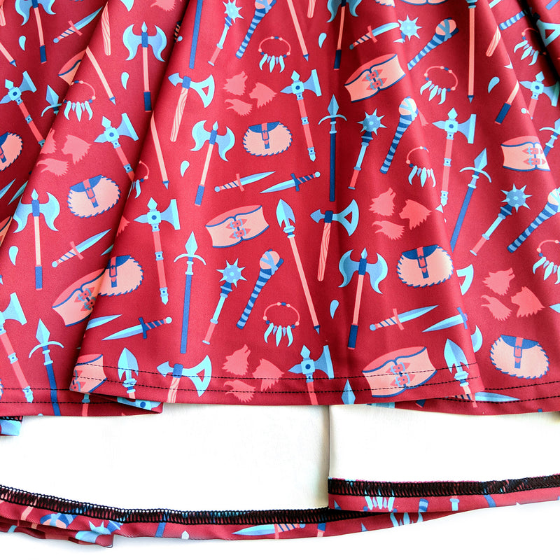 Barbarian Skater Skirt - Geeky merchandise for people who play D&D - Merch to wear and cute accessories and stationery Paola&