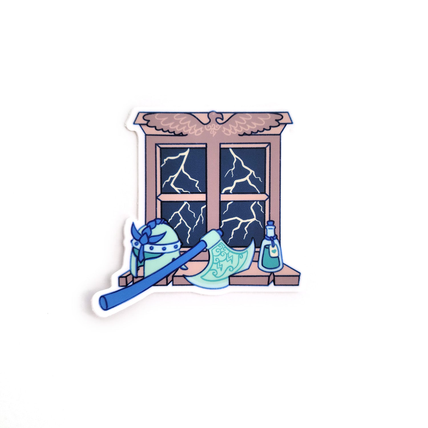 Barbarian Window Sticker - Geeky merchandise for people who play D&D - Merch to wear and cute accessories and stationery Paola's Pixels