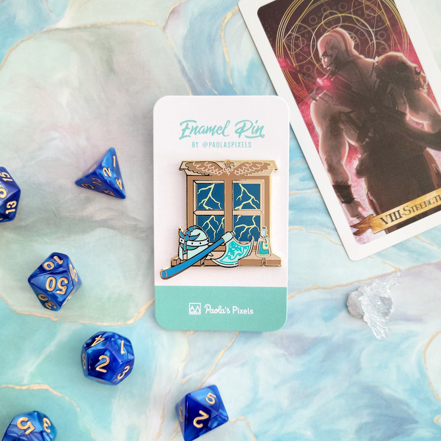 The Barbarian Window Pin - Geeky merchandise for people who play D&D - Merch to wear and cute accessories and stationery Paola's Pixels