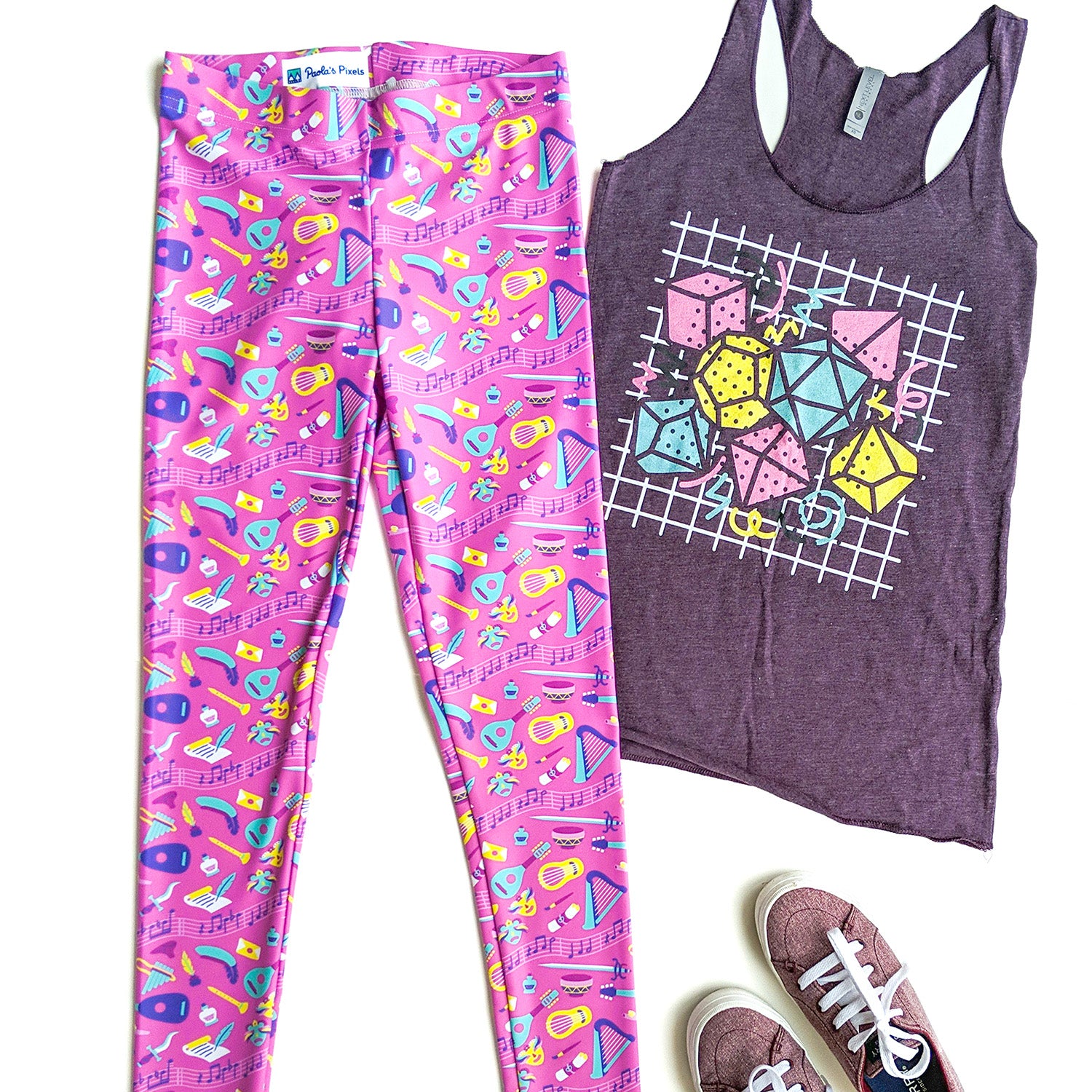 Bard Leggings - Geeky merchandise for people who play D&D - Merch to wear and cute accessories and stationery Paola's Pixels