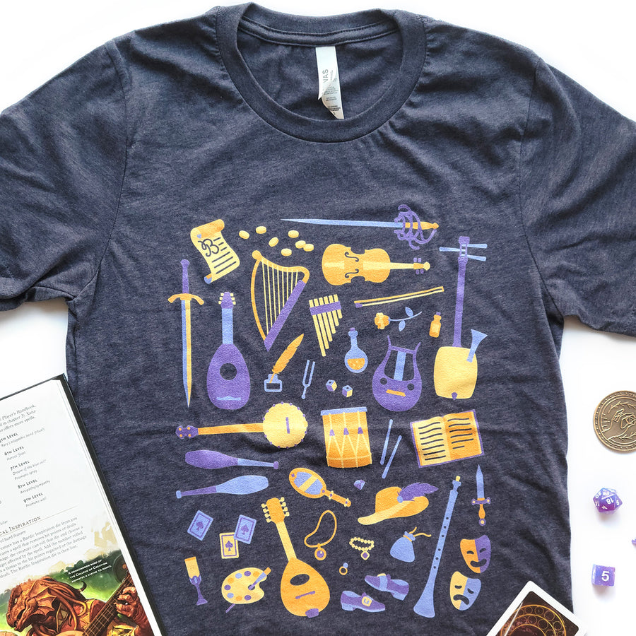 Bard Shirt - Geeky merchandise for people who play D&D - Merch to wear and cute accessories and stationery Paola's Pixels