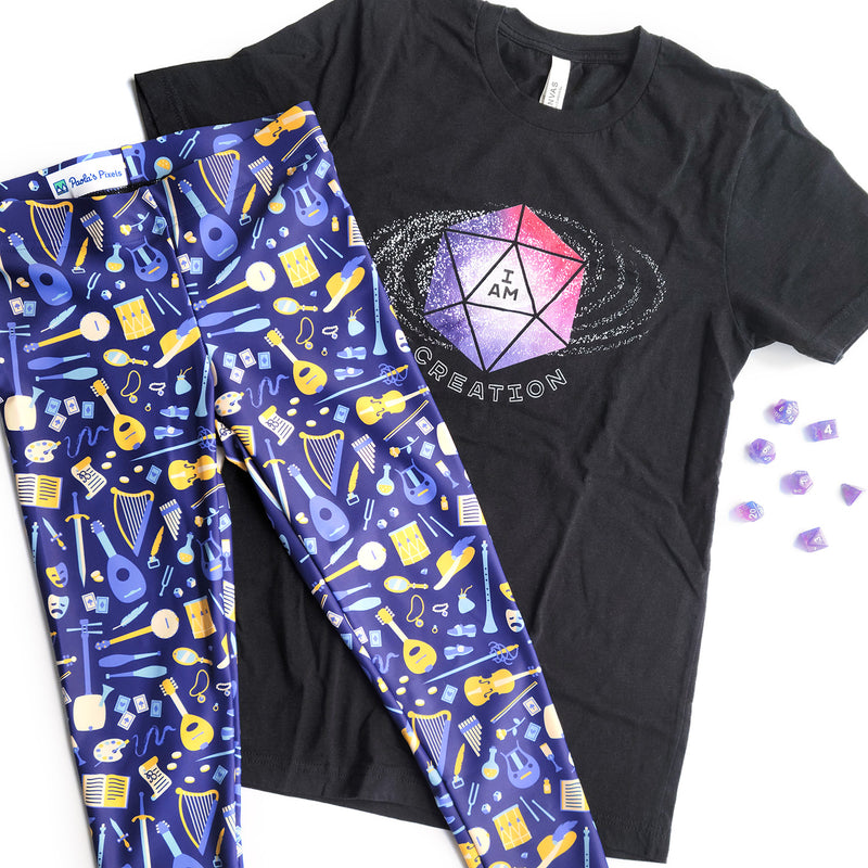 Purple Bard Leggings - Geeky merchandise for people who play D&D - Merch to wear and cute accessories and stationery Paola&