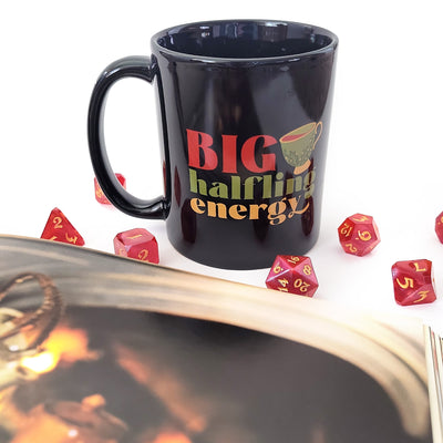 Big Halfling Energy Mug - Geeky merchandise for people who play D&D - Merch to wear and cute accessories and stationery Paola's Pixels
