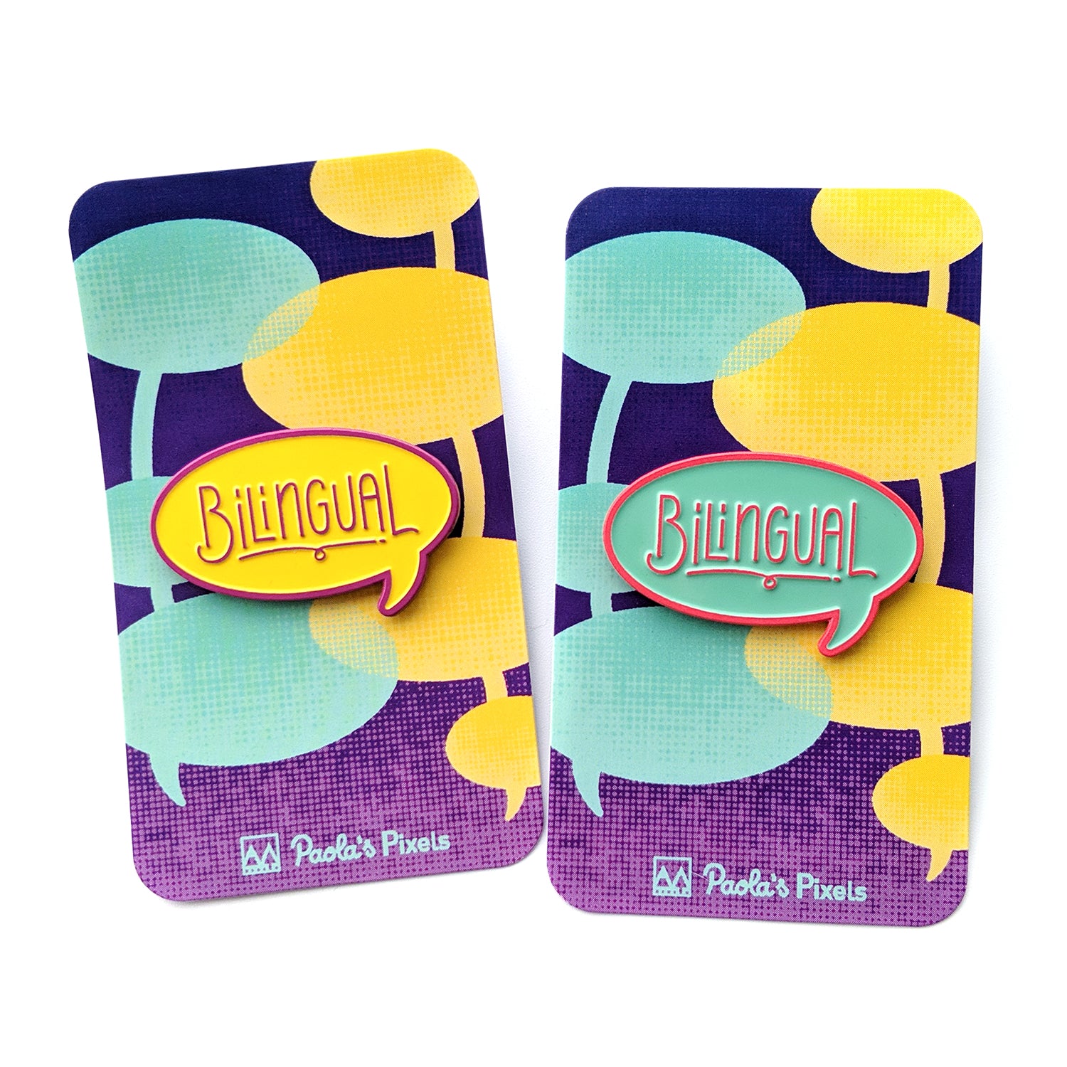 Bilingual Enamel Pin - Geeky merchandise for people who play D&D - Merch to wear and cute accessories and stationery Paola's Pixels