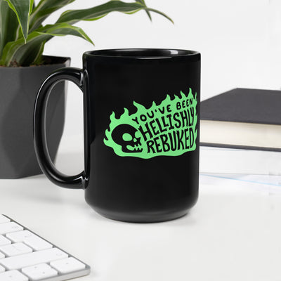 You've Been Hellishly Rebuked Mug - Geeky merchandise for people who play D&D - Merch to wear and cute accessories and stationery Paola's Pixels