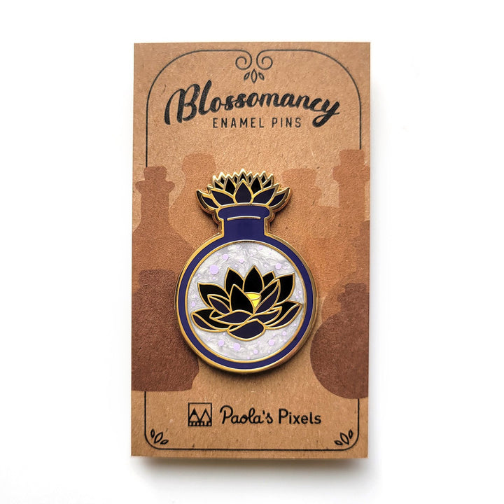 Seconds Sale! Black Lotus Potion Enamel Pin - Geeky merchandise for people who play D&D - Merch to wear and cute accessories and stationery Paola's Pixels