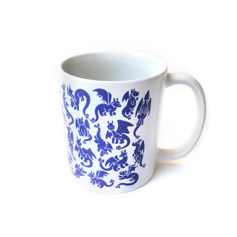 Blue Dragons Mug - Geeky merchandise for people who play D&D - Merch to wear and cute accessories and stationery Paola&