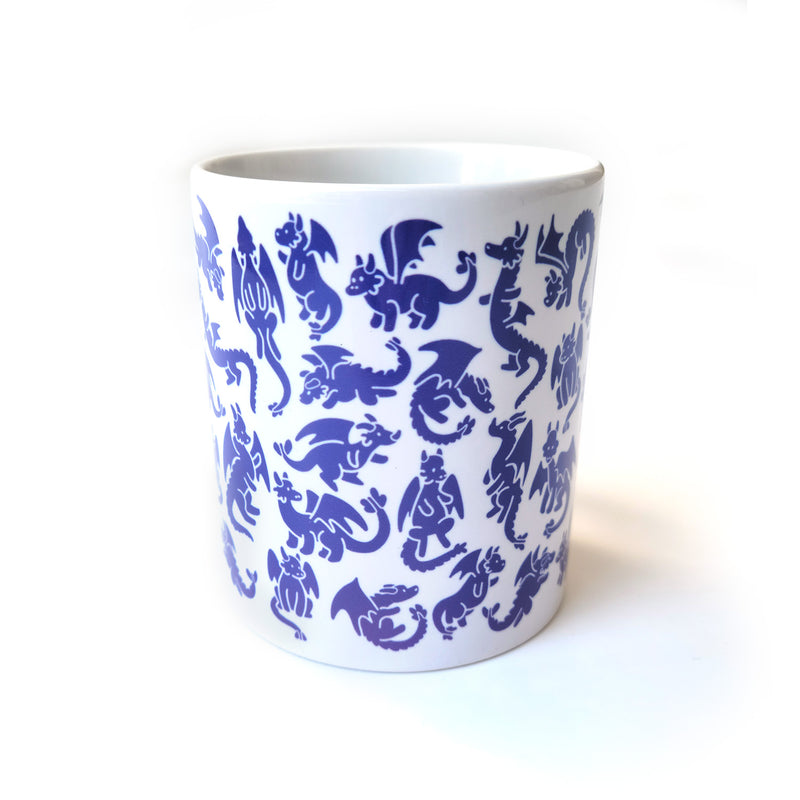 Blue Dragons Mug - Geeky merchandise for people who play D&D - Merch to wear and cute accessories and stationery Paola&