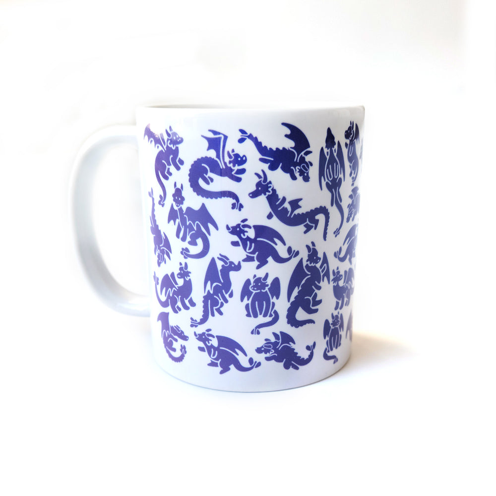 Blue Dragons Mug - Geeky merchandise for people who play D&D - Merch to wear and cute accessories and stationery Paola's Pixels