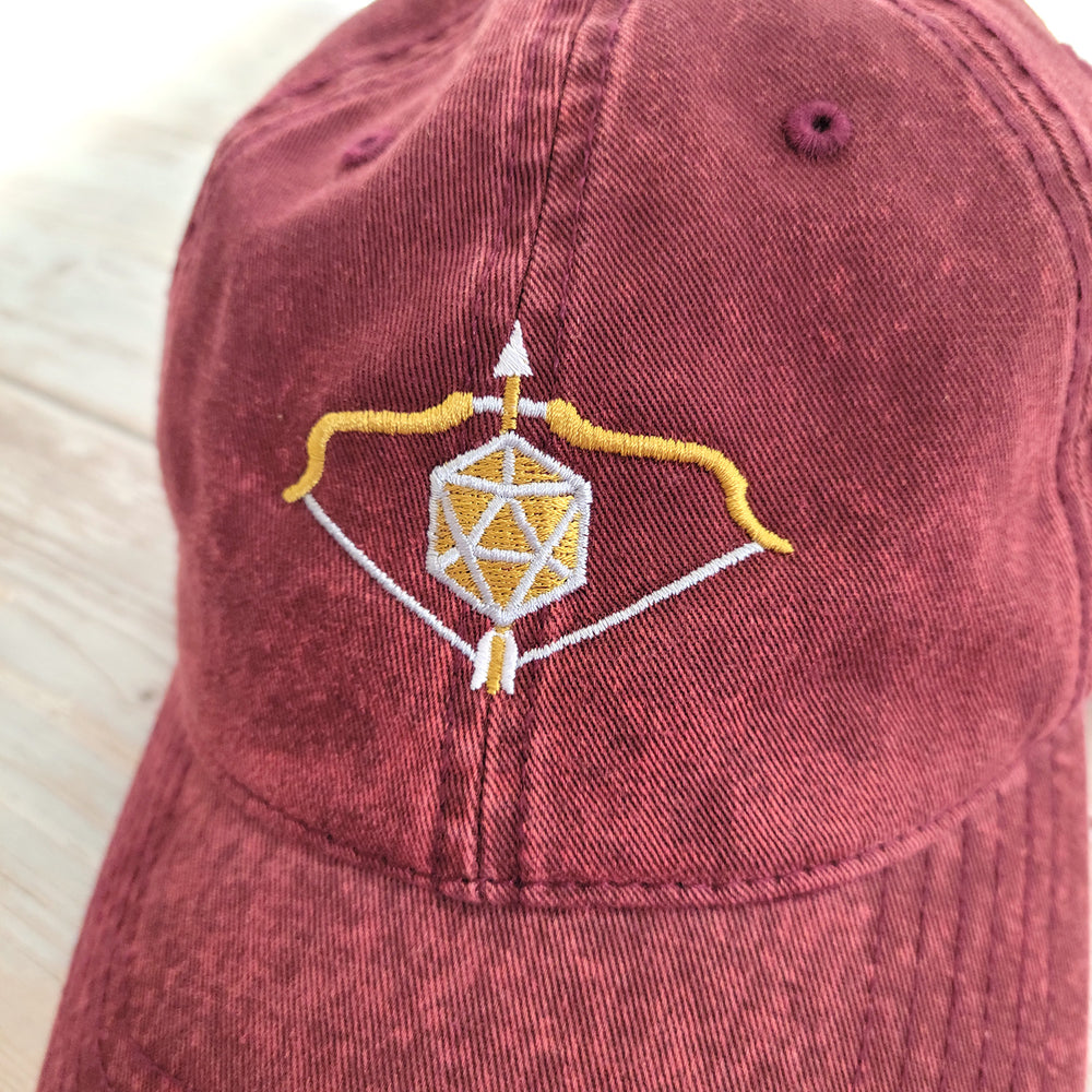 Bow and Arrow Cap - Geeky merchandise for people who play D&D - Merch to wear and cute accessories and stationery Paola's Pixels