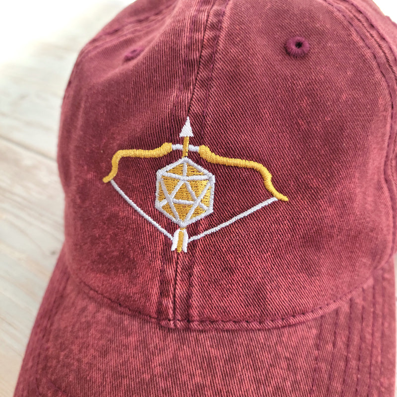 Bow and Arrow Cap - Geeky merchandise for people who play D&D - Merch to wear and cute accessories and stationery Paola&