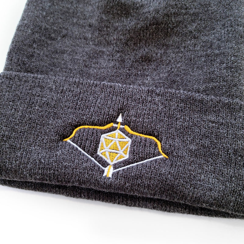 Bow and Arrow Beanie - Geeky merchandise for people who play D&D - Merch to wear and cute accessories and stationery Paola&