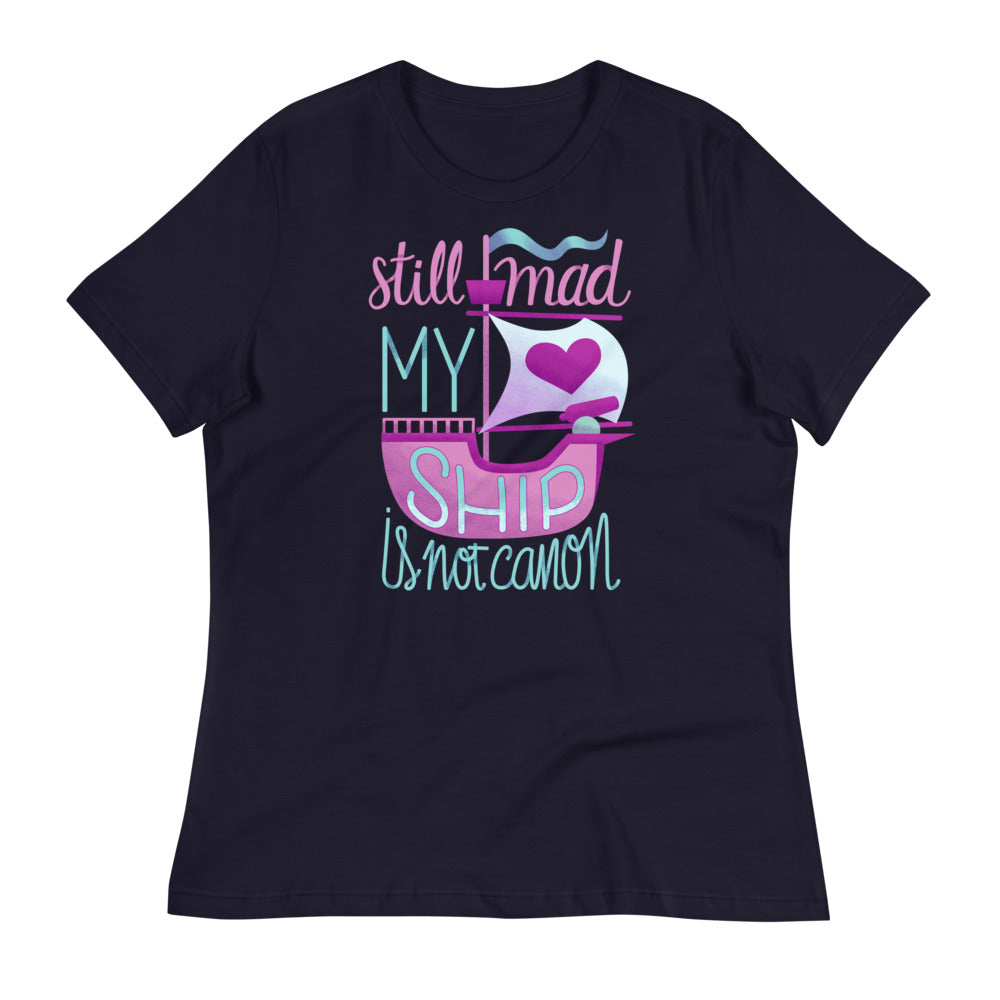 Still Mad My Ship Isn't Canon Women's shirt - Geeky merchandise for people who play D&D - Merch to wear and cute accessories and stationery Paola's Pixels