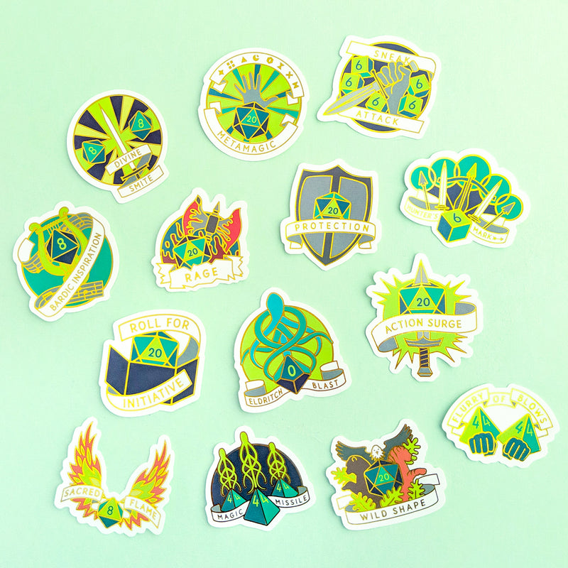 Class Classics Sticker Pack - Geeky merchandise for people who play D&D - Merch to wear and cute accessories and stationery Paola&