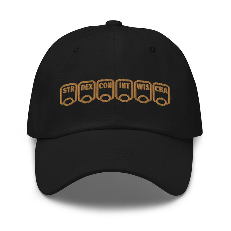 Ability Scores Hat - Geeky merchandise for people who play D&D - Merch to wear and cute accessories and stationery Paola&
