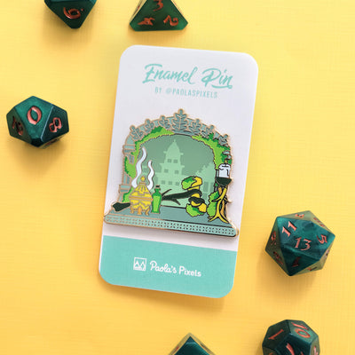 The Cleric Window Pin - Geeky merchandise for people who play D&D - Merch to wear and cute accessories and stationery Paola's Pixels