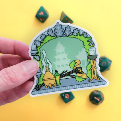 The Cleric Window Sticker - Geeky merchandise for people who play D&D - Merch to wear and cute accessories and stationery Paola's Pixels