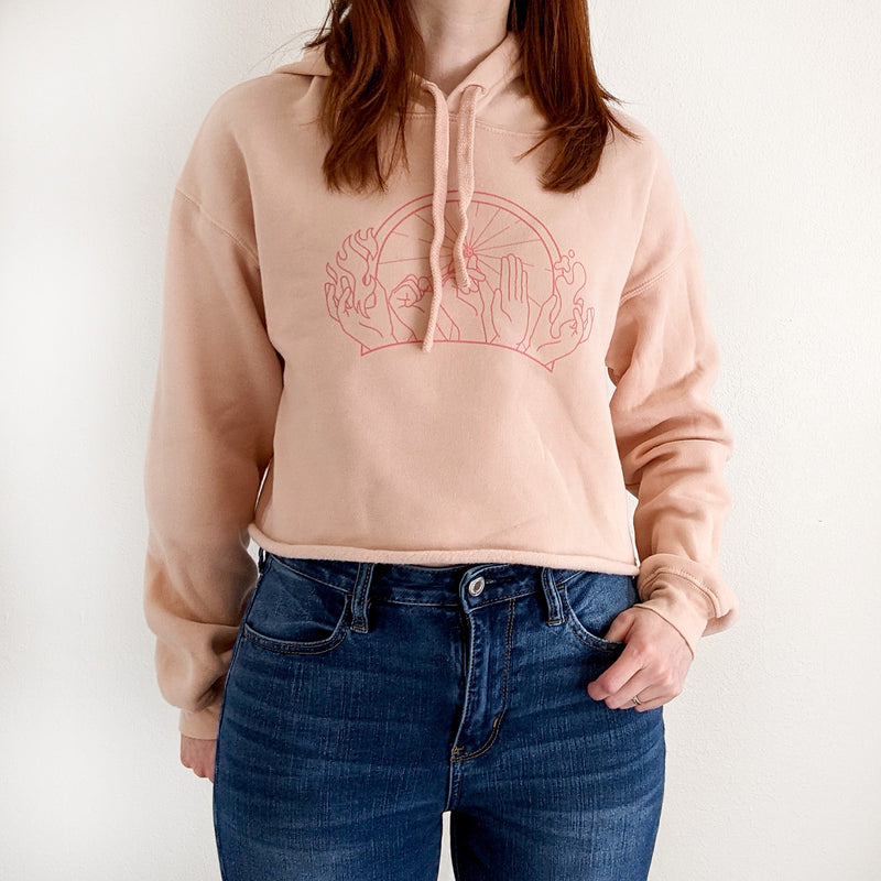 Hands of Fate Cropped Hoodie - Geeky merchandise for people who play D&D - Merch to wear and cute accessories and stationery Paola&