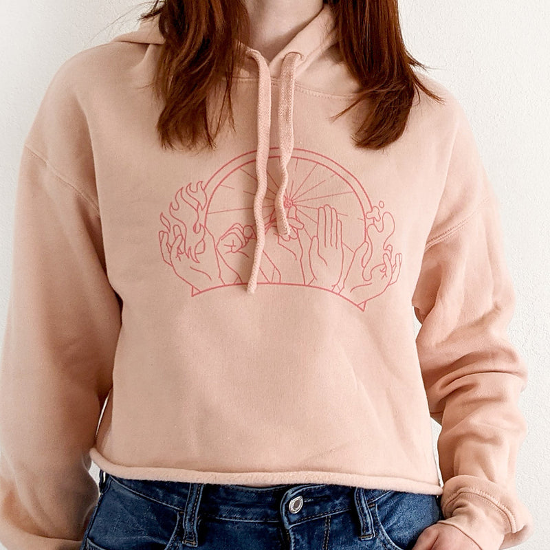 Hands of Fate Cropped Hoodie - Geeky merchandise for people who play D&D - Merch to wear and cute accessories and stationery Paola&