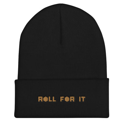 Roll For It Beanie - Geeky merchandise for people who play D&D - Merch to wear and cute accessories and stationery Paola's Pixels