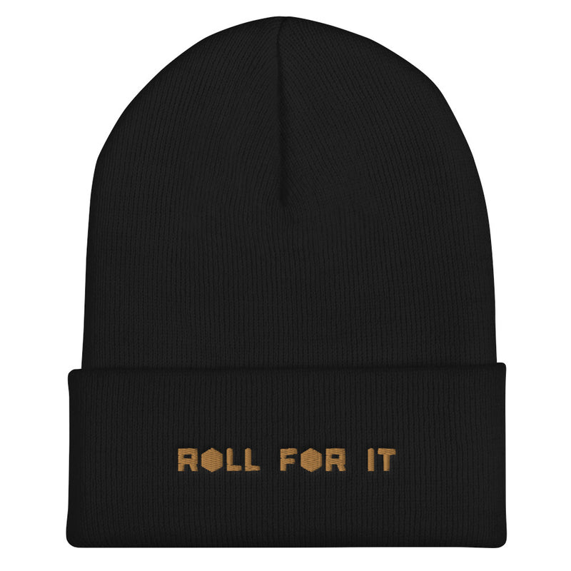 Roll For It Beanie - Geeky merchandise for people who play D&D - Merch to wear and cute accessories and stationery Paola&