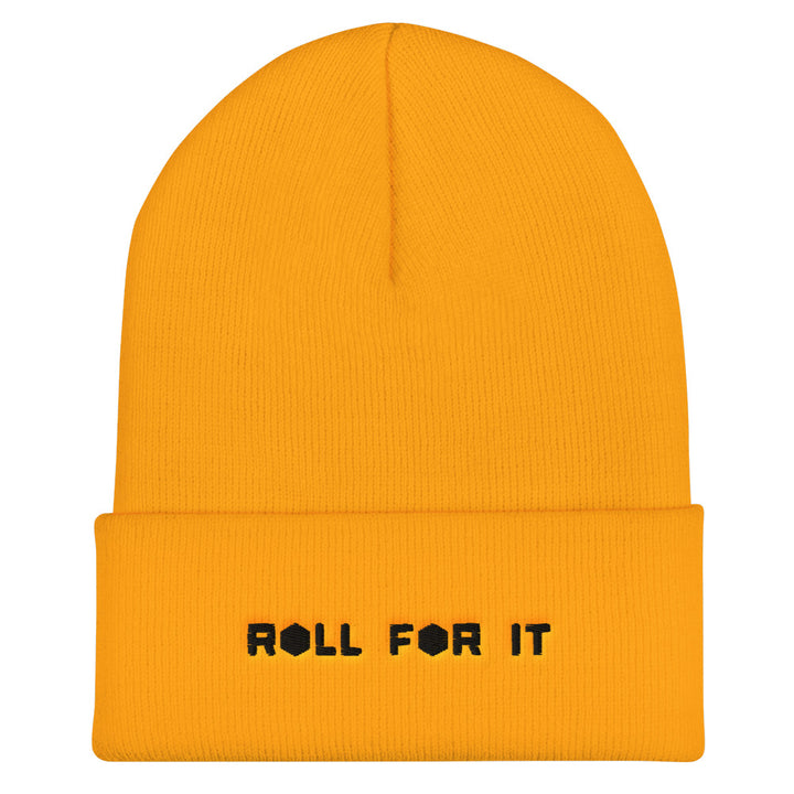 Roll For It Beanie - Geeky merchandise for people who play D&D - Merch to wear and cute accessories and stationery Paola's Pixels