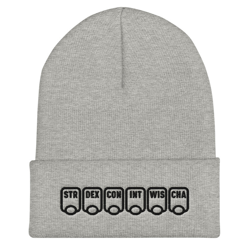 Ability Scores Beanie - Geeky merchandise for people who play D&D - Merch to wear and cute accessories and stationery Paola&