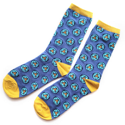 d20 Socks - Geeky merchandise for people who play D&D - Merch to wear and cute accessories and stationery Paola's Pixels