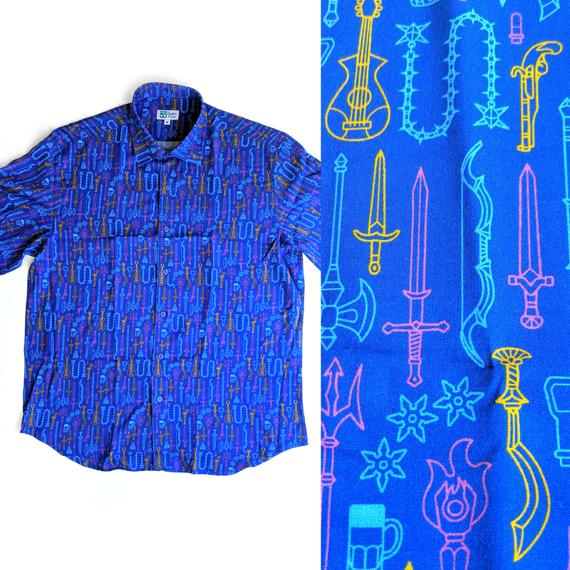 Damage Dealer Unisex Button Up - Geeky merchandise for people who play D&D - Merch to wear and cute accessories and stationery Paola&