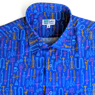 Damage Dealer Unisex Button Up - Geeky merchandise for people who play D&D - Merch to wear and cute accessories and stationery Paola's Pixels