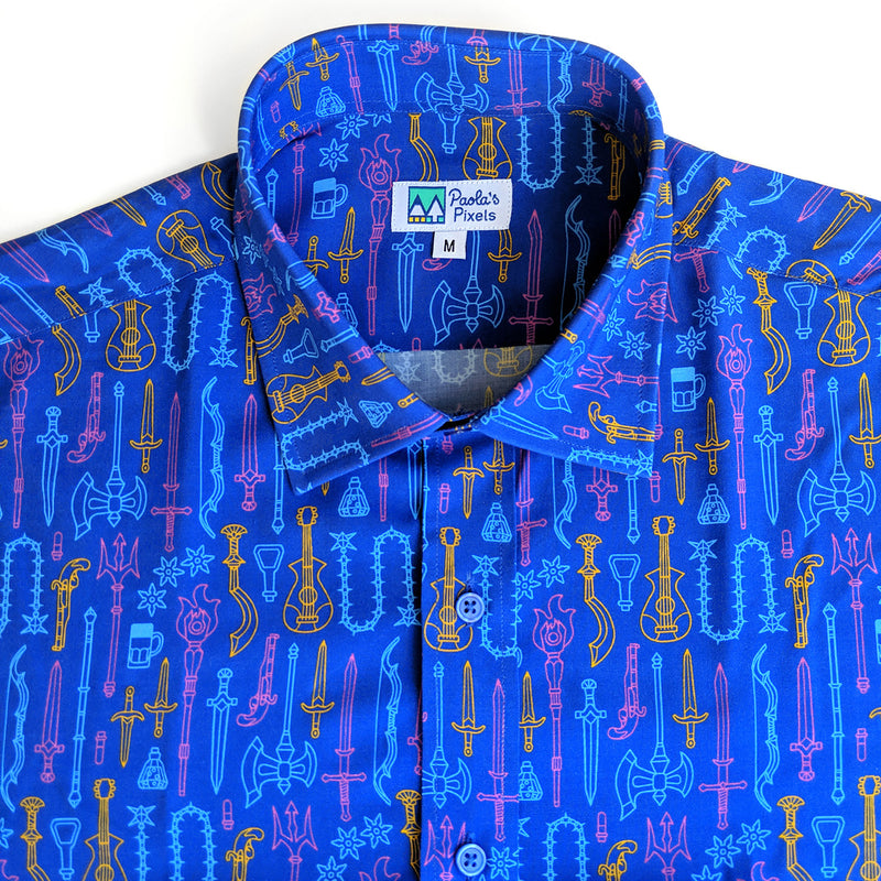 Damage Dealer Unisex Button Up - Geeky merchandise for people who play D&D - Merch to wear and cute accessories and stationery Paola&