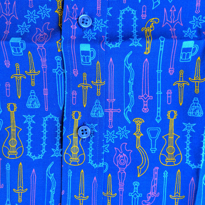 Damage Dealer Unisex Button Up - Geeky merchandise for people who play D&D - Merch to wear and cute accessories and stationery Paola's Pixels