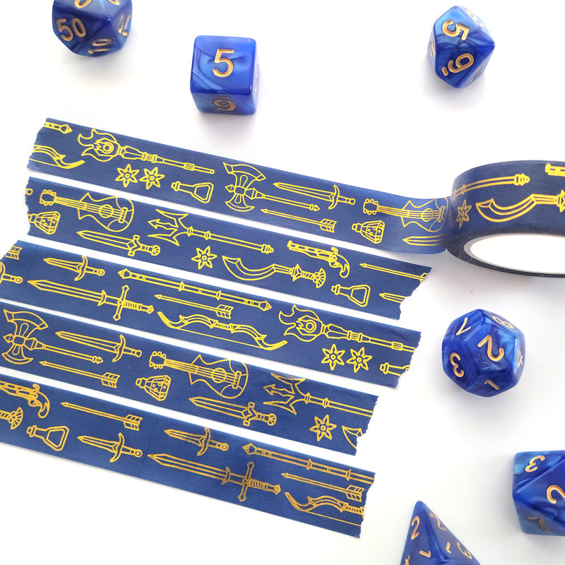Damage Dealer Washi Tape - Geeky merchandise for people who play D&D - Merch to wear and cute accessories and stationery Paola&