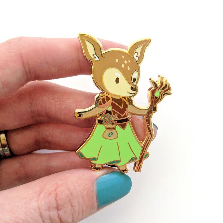 Seconds sale! Deer Druid Enamel Pin - Geeky merchandise for people who play D&D - Merch to wear and cute accessories and stationery Paola's Pixels