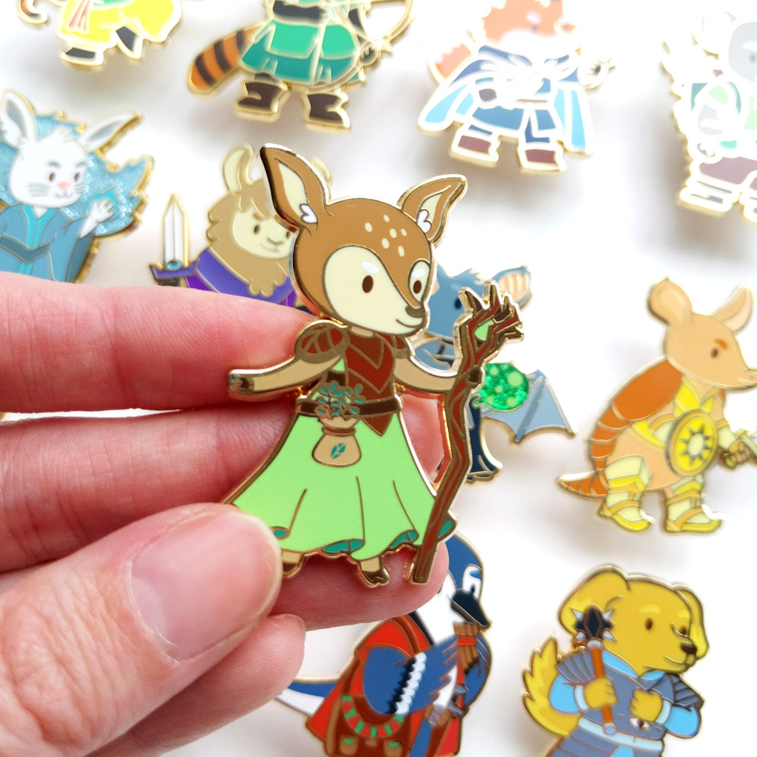 Deer Druid Enamel Pin - Geeky merchandise for people who play D&D - Merch to wear and cute accessories and stationery Paola's Pixels
