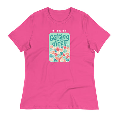 This Is Getting Dicey Women's Shirt - Geeky merchandise for people who play D&D - Merch to wear and cute accessories and stationery Paola's Pixels