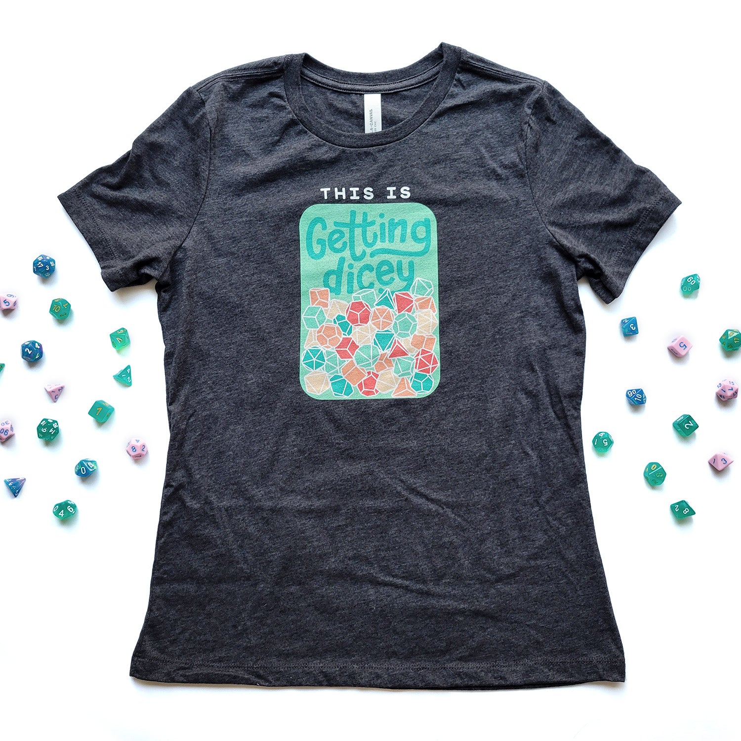 This Is Getting Dicey Women's Shirt - Geeky merchandise for people who play D&D - Merch to wear and cute accessories and stationery Paola's Pixels