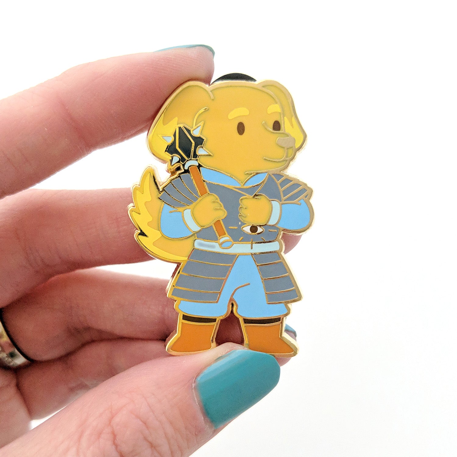Seconds sale! Dog Cleric Enamel Pin - Geeky merchandise for people who play D&D - Merch to wear and cute accessories and stationery Paola's Pixels