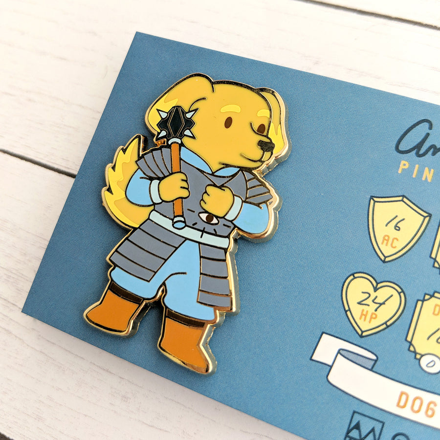 Dog Cleric Enamel Pin - Geeky merchandise for people who play D&D - Merch to wear and cute accessories and stationery Paola's Pixels