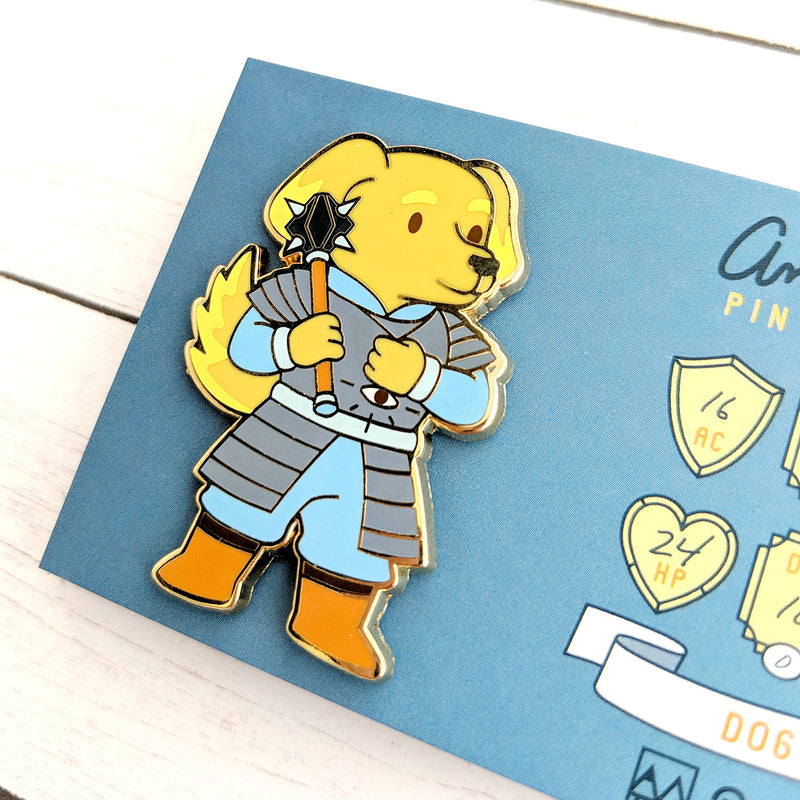 Seconds sale! Dog Cleric Enamel Pin - Geeky merchandise for people who play D&D - Merch to wear and cute accessories and stationery Paola&