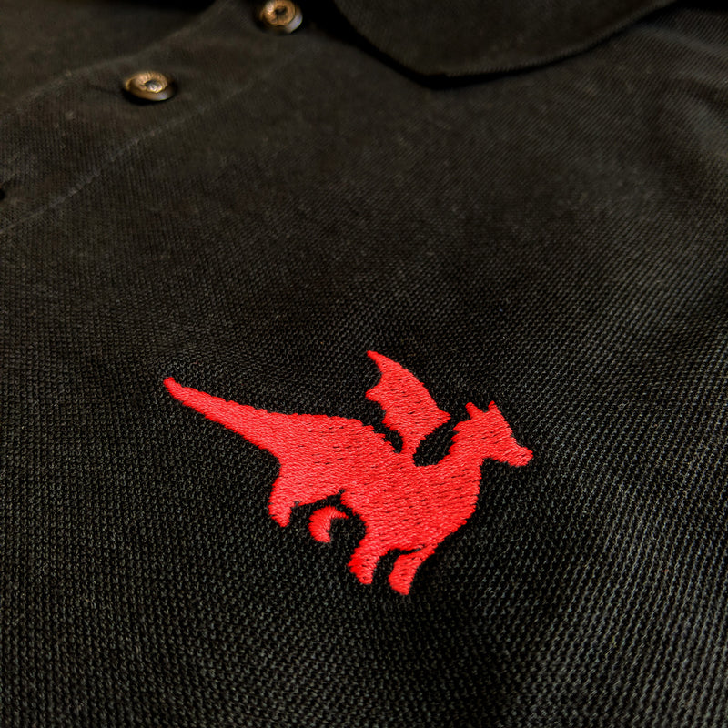 Red Dragon Premium Polo Shirt - Geeky merchandise for people who play D&D - Merch to wear and cute accessories and stationery Paola&