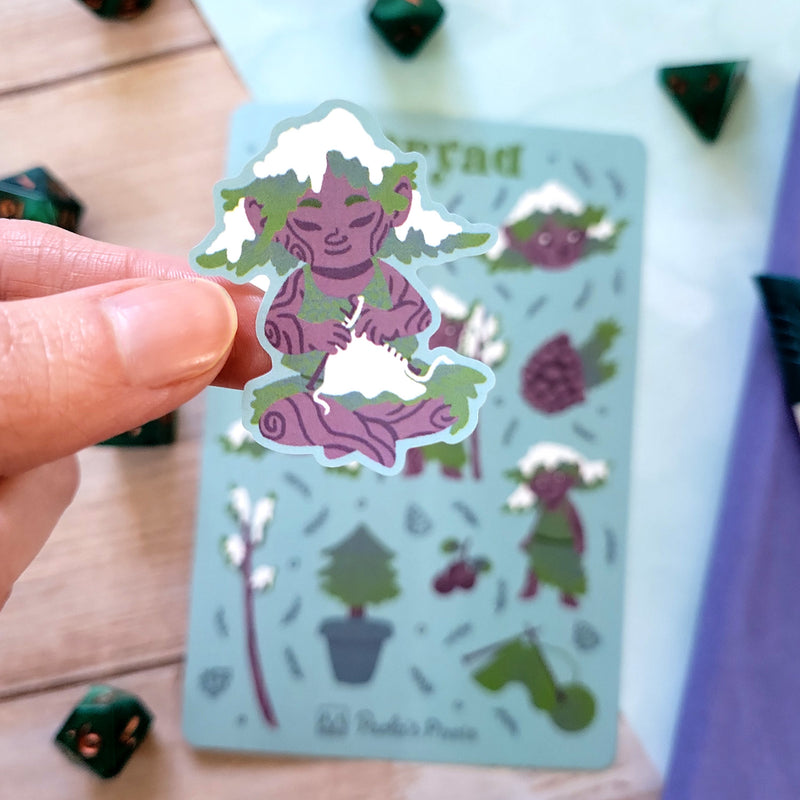 Dryad Sticker Sheet - Geeky merchandise for people who play D&D - Merch to wear and cute accessories and stationery Paola&