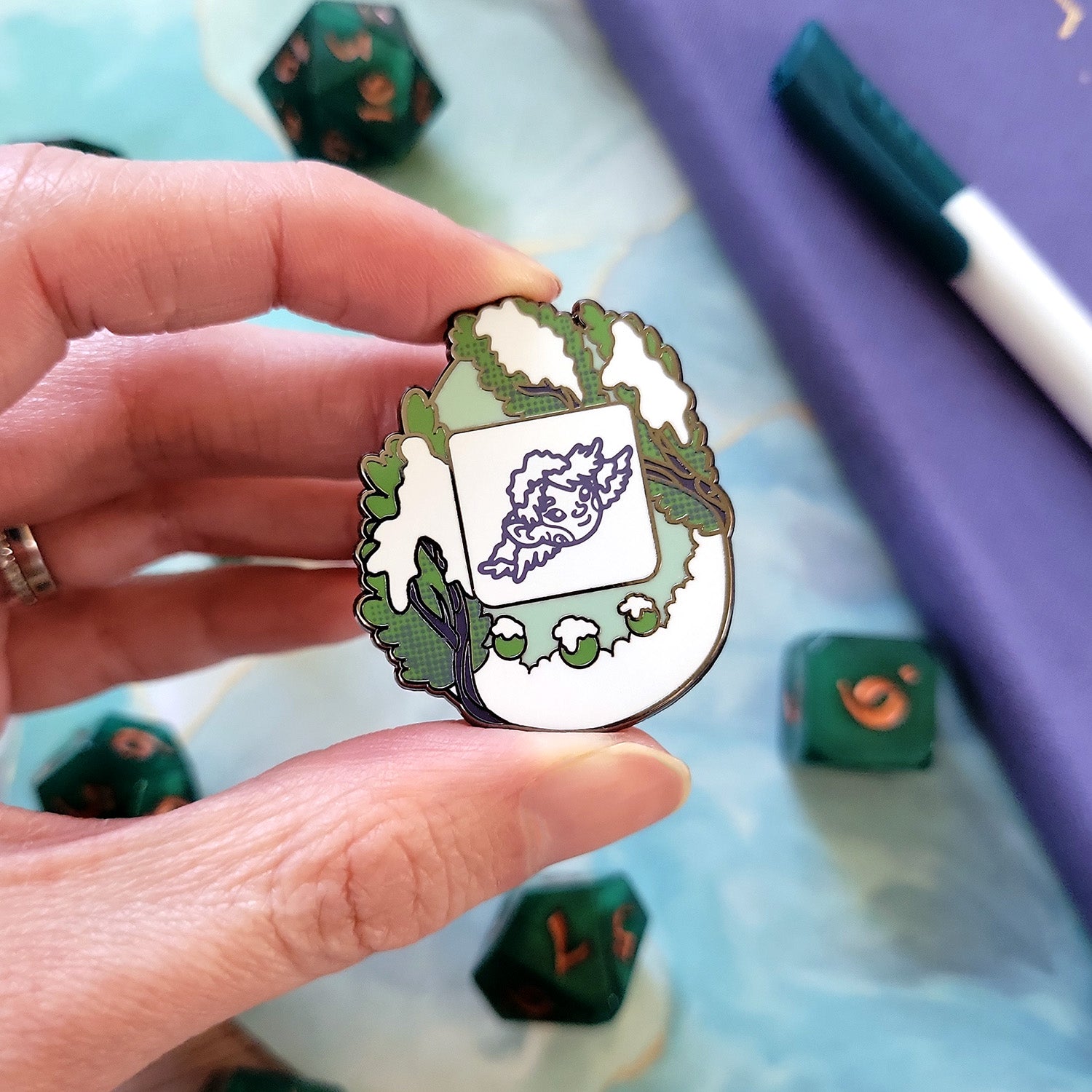 Dryad Tamagotchi Pin - Geeky merchandise for people who play D&D - Merch to wear and cute accessories and stationery Paola's Pixels
